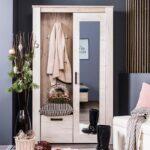 Επιπλο Χωλ Kent Ps Grey Oak-Λευκο Oak Χρωμα 114x37x195εκ - Image 2