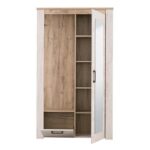 Επιπλο Χωλ Kent Ps Grey Oak-Λευκο Oak Χρωμα 114x37x195εκ - Image 4