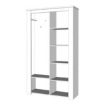 Επιπλο Χωλ Kent Ps Grey Oak-Λευκο Oak Χρωμα 114x37x195εκ - Image 8