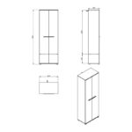 Επιπλο Χωλ Lorca Grey Oak / Μαυρο 67x40x195εκ Fxtr - Image 6