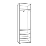 Επιπλο Χωλ Με Καθρεφτη Beny 2k Og Grey-Λευκη Λακα 60x35x192,5εκ Fxtr - Image 5