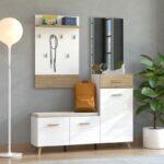 Επιπλο Χωλ Με Καθρεφτη Sein Artisan-White High Gloss Foil 141x36x190εκ Fxtr - Image 2