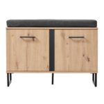 Επιπλο Χωλ Sardinia Kom Artisan Oak / Μαυρο 84,5x35x54,5εκ - Image 3