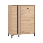 Επιπλο Εισοδου-Χωλ Laval 2k1f2v Artisan Oak-Μαυρο Χρωμα 87x40x110εκ