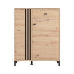Επιπλο Εισοδου-Χωλ Laval 2k1f2v Artisan Oak-Μαυρο Χρωμα 87x40x110εκ - Image 3