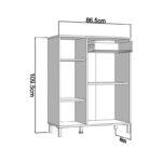 Επιπλο Εισοδου-Χωλ Laval 2k1f2v Artisan Oak-Μαυρο Χρωμα 87x40x110εκ - Image 5