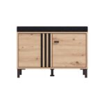 Επιπλο Εισοδου-Χωλ Laval Kom Artisan Oak-Μαυρο Χρωμα 80x40x52εκ - Image 3