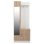 Επιπλο Εισοδου Με Καθρεπτη Janice HM2264 Sonama Λευκο 70x37x181 Εκ. - Image 4