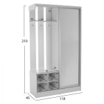Επιπλο Εισοδου Dulce HM2424.03 Με Συρομενη Ντουλαπα Κ Καθρεφτη--Λευκο 118x45x210yεκ. - Image 2