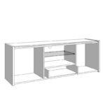 Επιπλο Τηλεορασης Alicia Artisan Oak-Λευκο-Λευκη Λακα 158*40*55 - Image 5