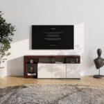 Επιπλο Τηλεορασης Argyll TV 154 3k 1f1v Op Cashmere Με Dark Tailor Oak Χρωμα 154x40x61εκ - Image 2