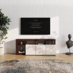 Επιπλο Τηλεορασης Argyll TV 154 3k3v Op Cashmere Με Dark Tailor Oak Χρωμα 154x40x61εκ - Image 2