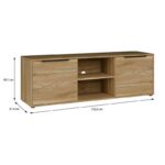 Επιπλο Τηλεορασης Aria Mauvella Oak Χρωμα 153x42x50εκ - Image 4
