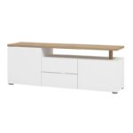 Επιπλο Τηλεορασης Aterno 154 3k2f2v Λευκο-Artisan Oak-Artisan Oak Foil Χρωμα 154x40x56εκ - Image 3