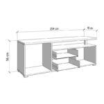 Επιπλο Τηλεορασης Aterno 154 3k2f2v Λευκο-Artisan Oak-Artisan Oak Foil Χρωμα 154x40x56εκ - Image 6