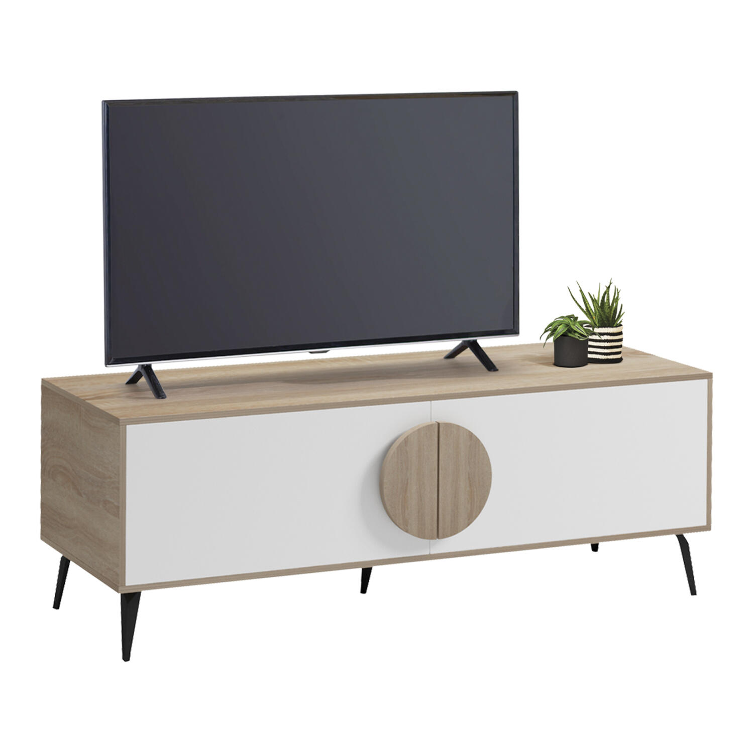 epiplo-tileorasis-fb91836911-melamini-so Επιπλο Τηλεορασης Savore HM18369.11 Μελαμινη Sonama/Λευκο 140χ35.5χ51υεκ. - Image 1