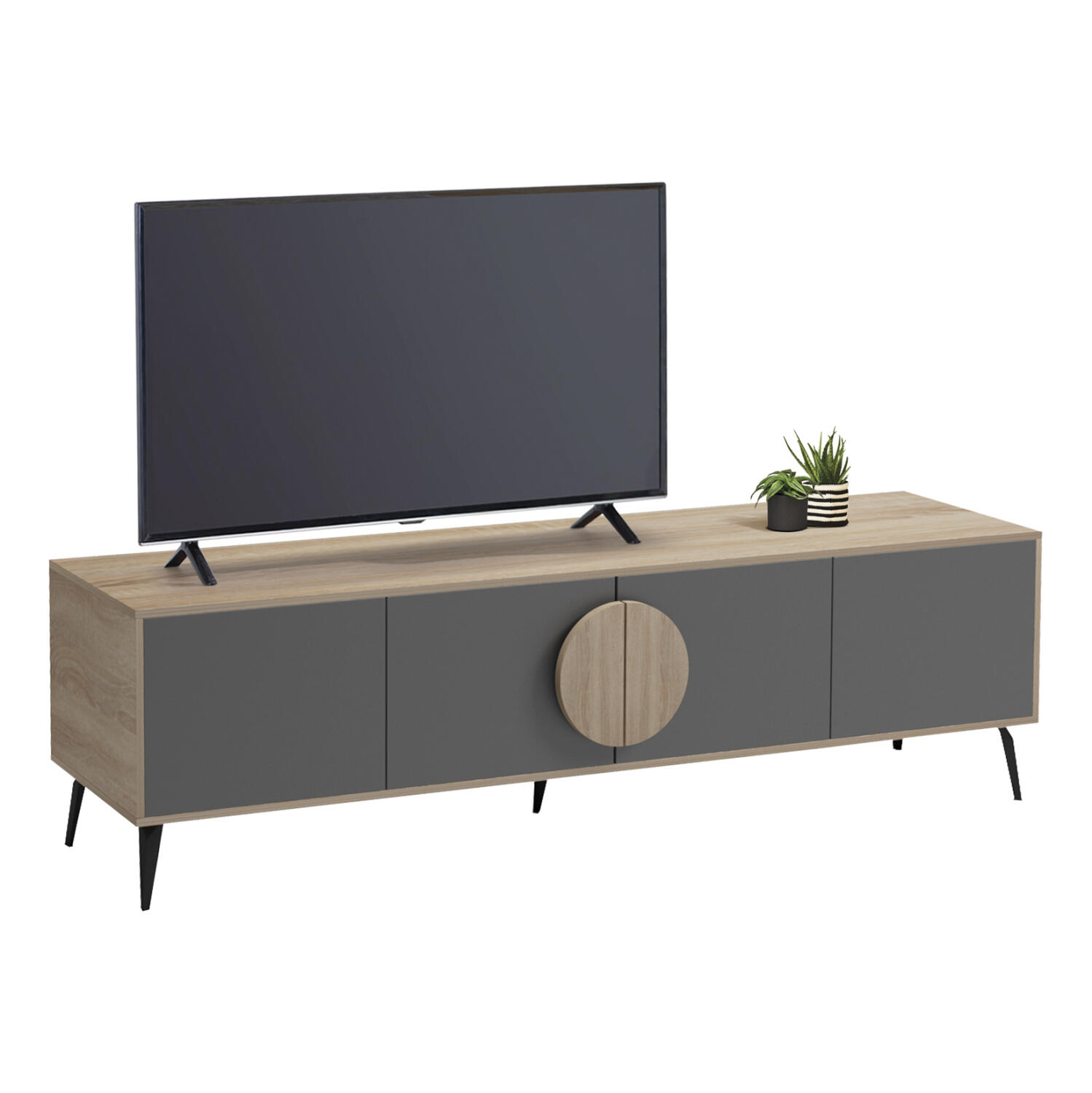epiplo-tileorasis-fb91837013-melamini-so Επιπλο Τηλεορασης Savore HM18370.13 Μελαμινη Sonama-Γκρι 180χ35.5χ51υεκ. - Image 1