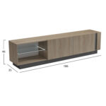 Επιπλο Τηλεορασης Nourishe HM18373.13 Μελαμινη Sonama-Γκρι 186χ35χ46υεκ. - Image 2