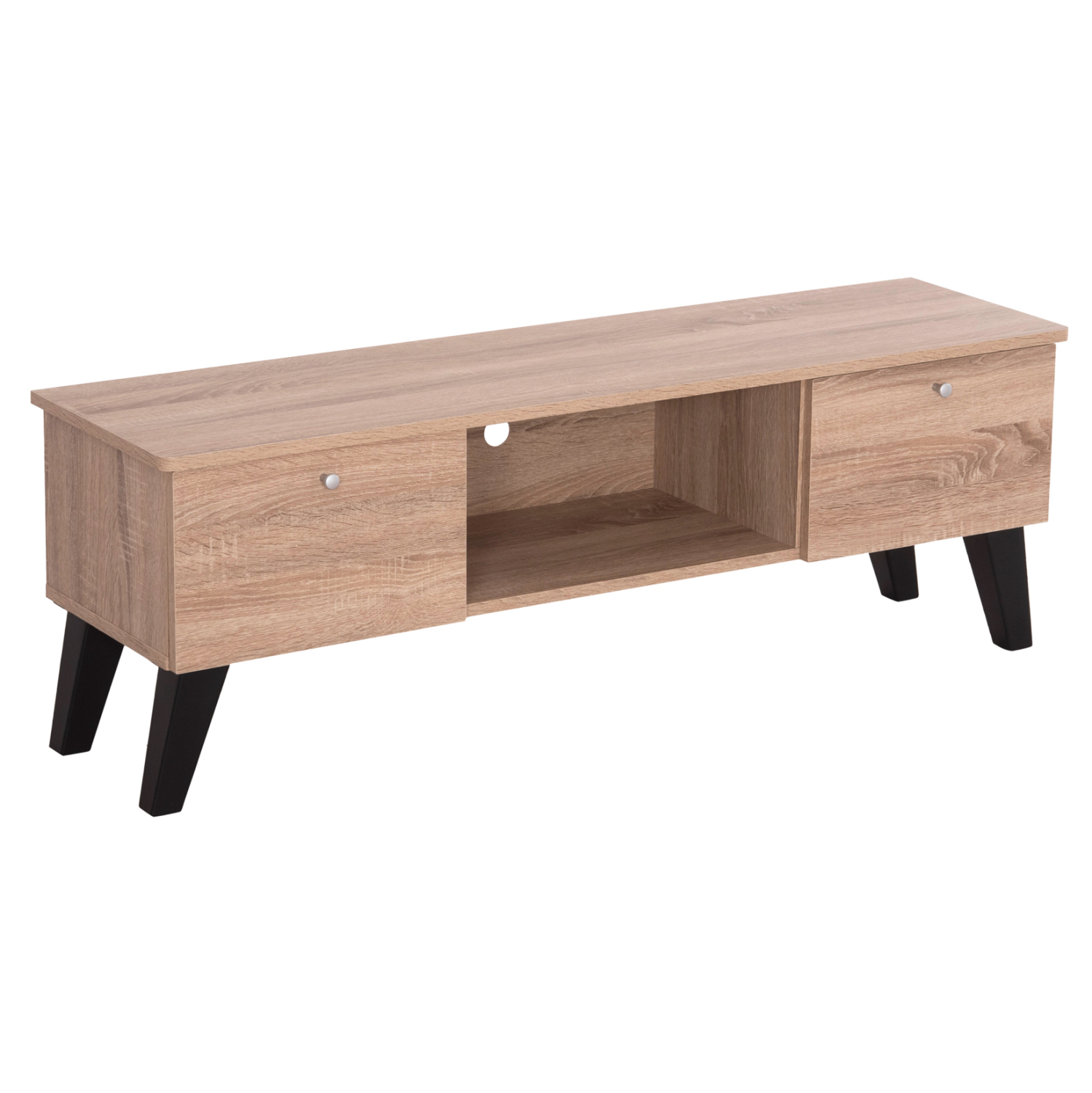 epiplo-tileorasis-fb9248101-melamini-se- Επιπλο Τηλεορασης Iren HM2481.01 Μελαμινη Σε Sonama Oak-Μαυρο 120x32,5-34x41yεκ. - Image 1