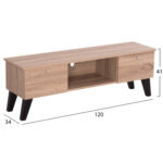Επιπλο Τηλεορασης Iren HM2481.01 Μελαμινη Σε Sonama Oak-Μαυρο 120x32,5-34x41yεκ. - Image 2
