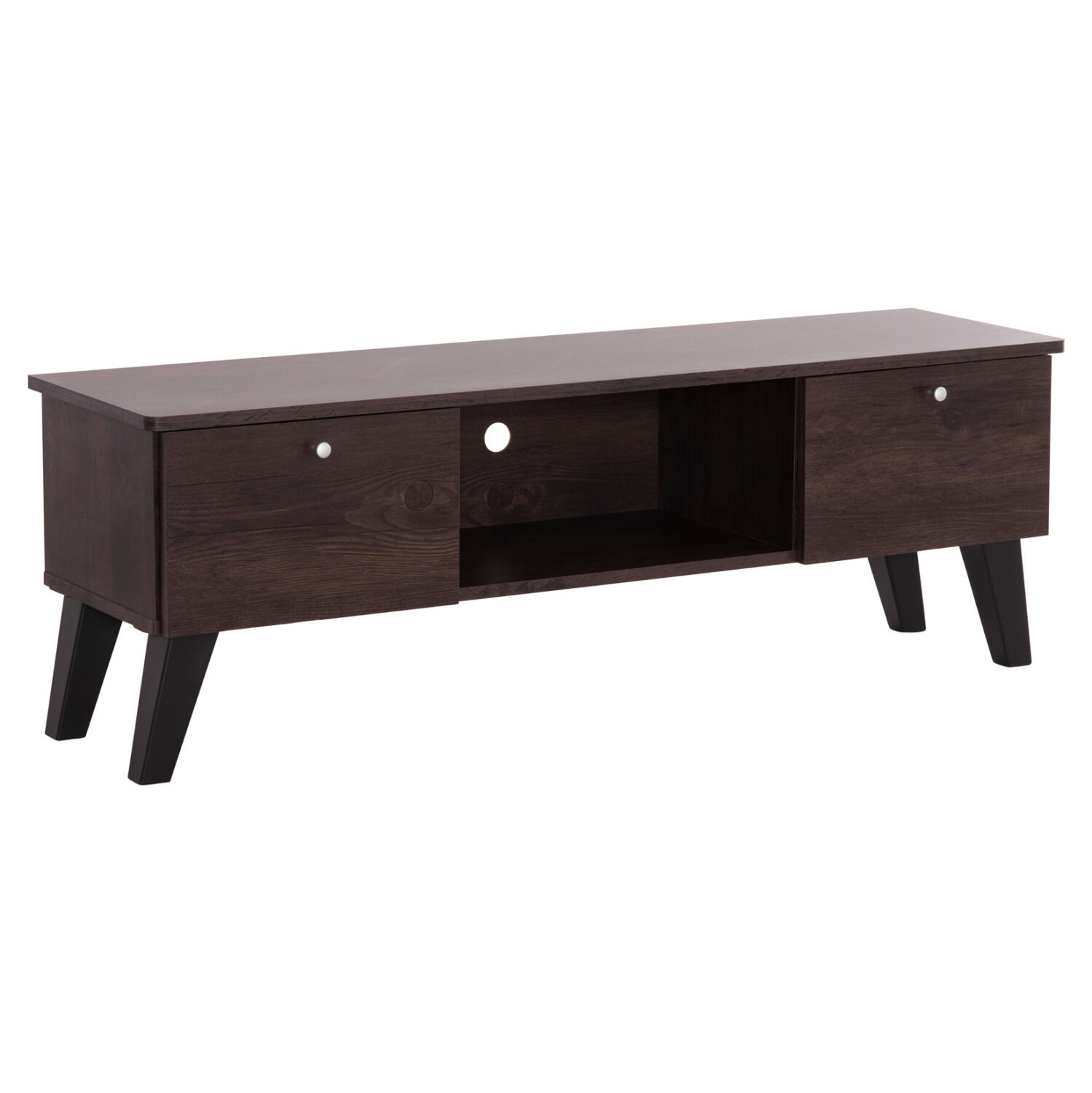 epiplo-tileorasis-fb9248102-melamini-se- Επιπλο Τηλεορασης Iren HM2481.02 Μελαμινη Σε Καρυδι-Μαυρο 120x32,5-34x41yεκ. - Image 1