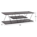 Επιπλο Τηλεορασης Tars HM8922.20 Μελαμινη Γκρι 120x32x33yεκ. - Image 2