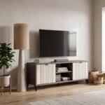 Επιπλο Τηλεορασης Fylliana Aura 138 2v Tobacco Με Cashmere Χρωμα 138x40x50εκ - Image 2