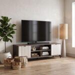 Επιπλο Τηλεορασης Fylliana Aura 183 2v Tobacco Με Cashmere Χρωμα 183x40x50εκ - Image 2