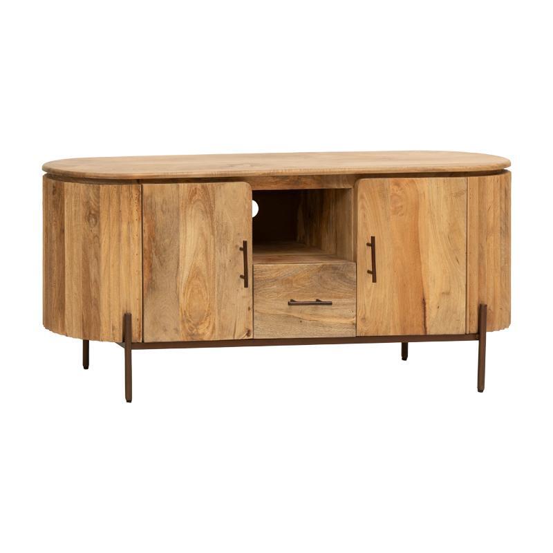 epiplo-tileorasis-fylliana-bhopal-mango-wood-chroma-135x40x60ek1694008502 Επιπλο Τηλεορασης Fylliana Bhopal Golden Brownχρωμα 135x40x60εκ - Image 1
