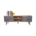 ΕΠΙΠΛΟ ΤΗΛΕΟΡΑΣΗΣ Fylliana Industry Sonoma-Grey 150x39,5x50εκ - Image 3