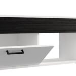 Επιπλο Τηλεορασης Grosseto TV 122 Λευκο-Μαυρο Oak 122x33x44εκ - Image 5
