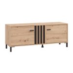 Επιπλο Τηλεορασης Laval 131 2k2v Artisan Οακ/Μαυρο 132x40x52εκ
