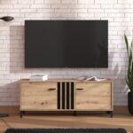 Επιπλο Τηλεορασης Laval 131 2k2v Artisan Οακ/Μαυρο 132x40x52εκ - Image 2