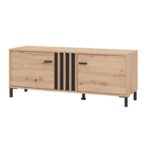 Επιπλο Τηλεορασης Laval 131 2k2v Artisan Οακ/Μαυρο 132x40x52εκ - Image 4