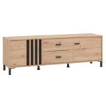 Επιπλο Τηλεορασης Laval 157 3k2f2v Artisan Οακ/Μαυρο 157x40x52εκ