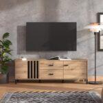Επιπλο Τηλεορασης Laval 157 3k2f2v Artisan Οακ/Μαυρο 157x40x52εκ - Image 2