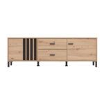 Επιπλο Τηλεορασης Laval 157 3k2f2v Artisan Οακ/Μαυρο 157x40x52εκ - Image 3