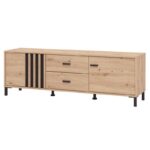 Επιπλο Τηλεορασης Laval 157 3k2f2v Artisan Οακ/Μαυρο 157x40x52εκ - Image 4