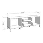 Επιπλο Τηλεορασης Laval 157 3k2f2v Artisan Οακ/Μαυρο 157x40x52εκ - Image 8