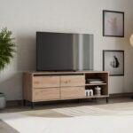 Επιπλο Τηλεορασης Marron TV 138 3k2v Artisan-Μαυρο 138x40x52εκ - Image 2