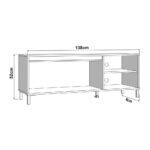 Επιπλο Τηλεορασης Marron TV 138 3k2v Cashmere-Μαυρο Ματ 138x40x52εκ - Image 6