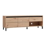 Επιπλο Τηλεορασης Marron TV 150 3k1f2v Artisan-Μαυρο Ματ 151x40x52εκ