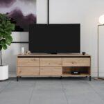 Επιπλο Τηλεορασης Marron TV 150 3k1f2v Artisan-Μαυρο Ματ 151x40x52εκ - Image 2