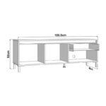 Επιπλο Τηλεορασης Marron TV 150 3k1f2v Artisan-Μαυρο Ματ 151x40x52εκ - Image 5