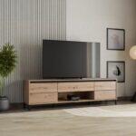 Επιπλο Τηλεορασης Marron TV 183 3k1f2v Artisan-Μαυρο Ματ 183x40x52εκ - Image 2