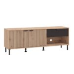 Επιπλο Τηλεορασης Mayenne 150 3k1f2v Artisan Oak-Μαυρο Mat 151x40x55εκ