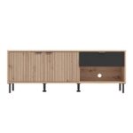 Επιπλο Τηλεορασης Mayenne 150 3k1f2v Artisan Oak-Μαυρο Mat 151x40x55εκ - Image 3