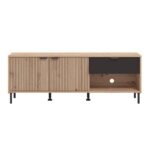 Επιπλο Τηλεορασης Mayenne 150 3k1f2v Artisan Oak-Μαυρο Mat 151x40x55εκ - Image 4