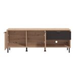 Επιπλο Τηλεορασης Mayenne 150 3k1f2v Artisan Oak-Μαυρο Mat 151x40x55εκ - Image 5
