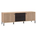Επιπλο Τηλεορασης Mayenne 157 3k2f2v Artisan Oak-Μαυρο Mat 157x40x55εκ